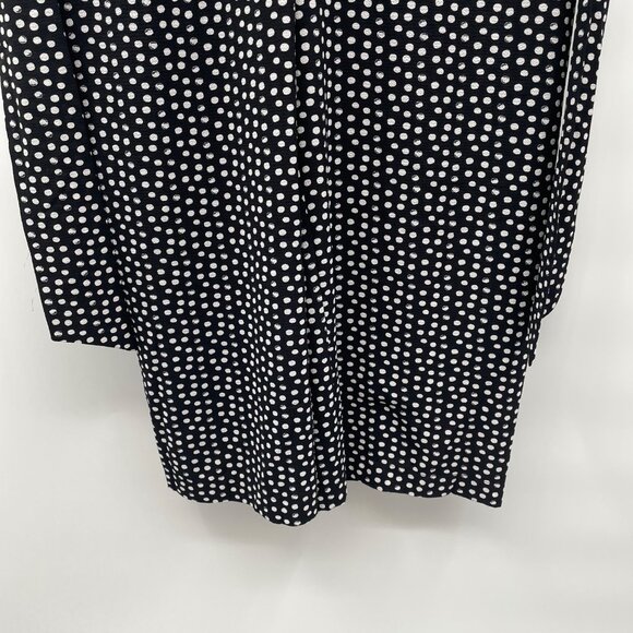 Max Studio Wide Leg Jumpsuit Polka Dot Cap Sleeve Belted Black/White Size 1X - Picture 3 of 8